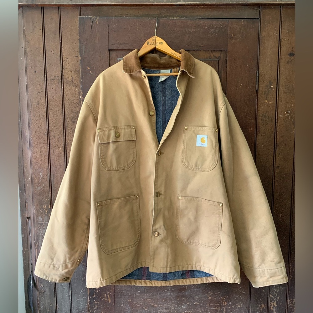 Vintage carhartt barn/ chore wool lined jacket | TAN | oversized